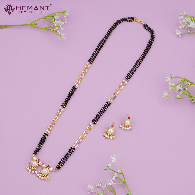 Maharashtrian Short Wati Mangalsutra Set with Earrings 1270