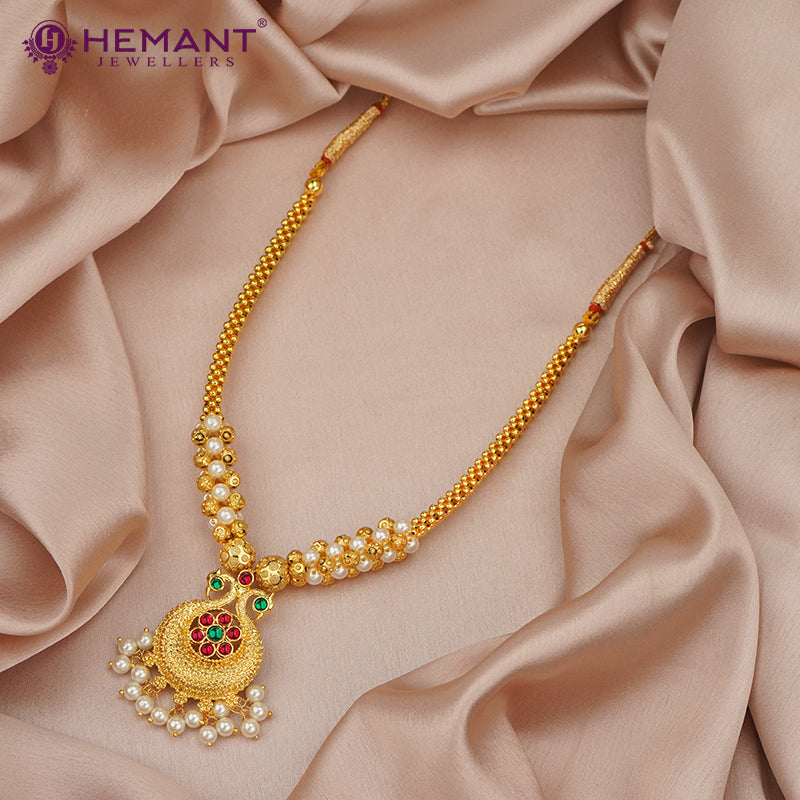 Traditional Maharashtrian Kolhapuri Thushi 0-5 Moti Peacock