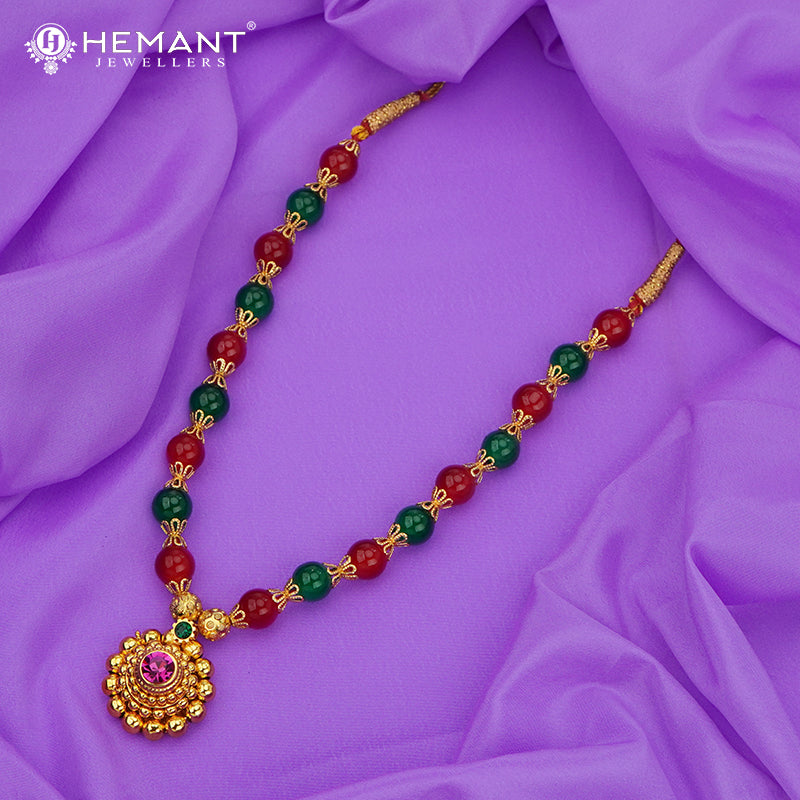 Disco Mala 12 MM Multi Saj 0-2-5 | Micro Gold Plated Mangalsutra - 164