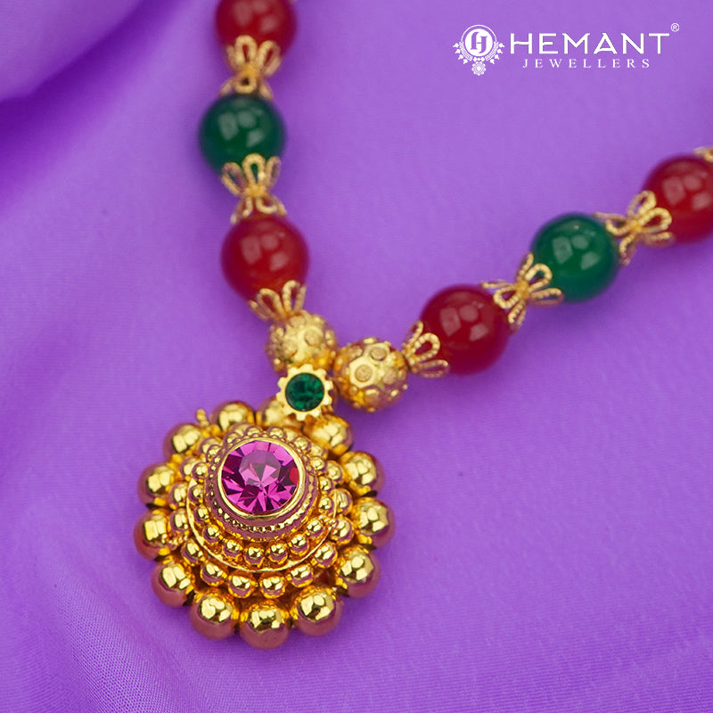 Disco Mala 12 MM Multi Saj 0-2-5 | Micro Gold Plated Mangalsutra - 164