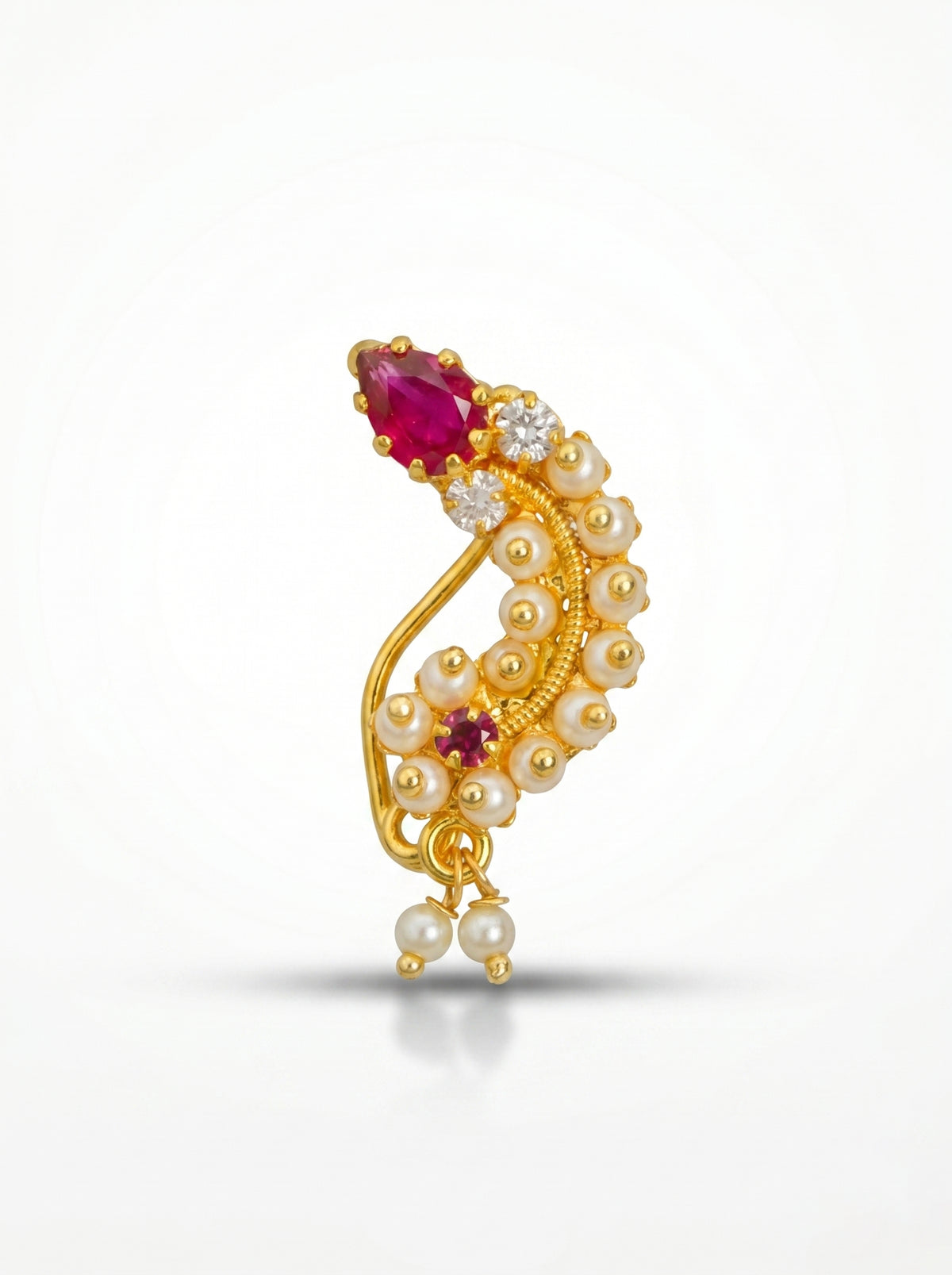 Traditional Maharashtrian Kolhapuri Micro Gold Plated Nath A (Nose Pin)