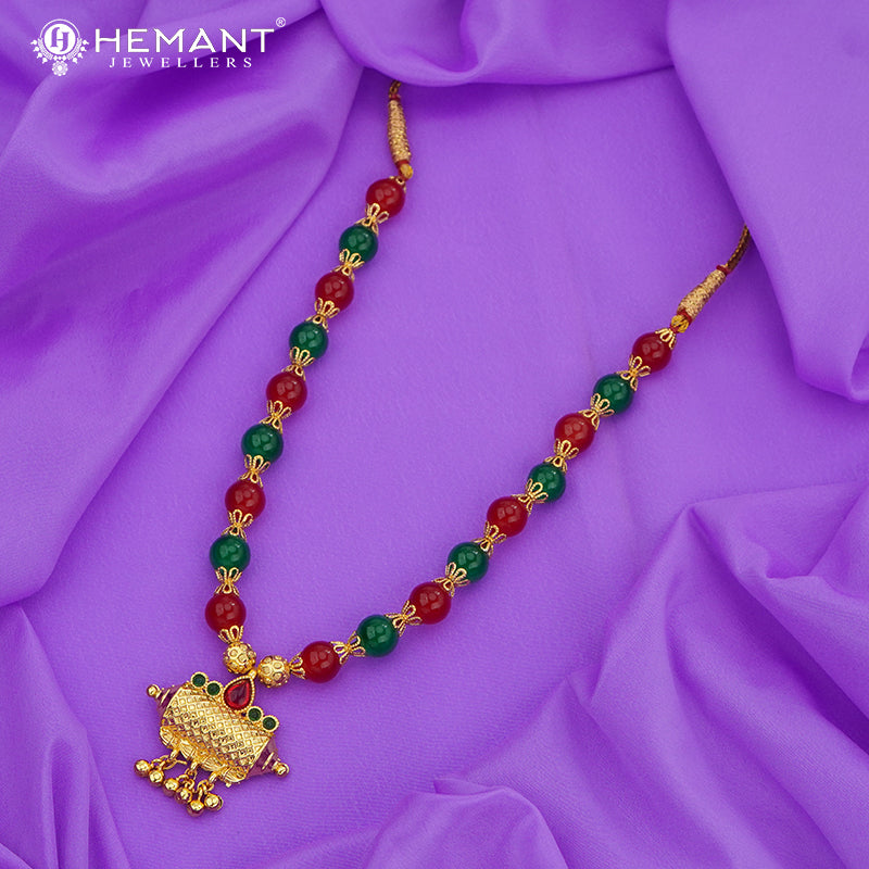 Disco Mala 12 MM Multi Taviz | Micro Gold Plated Mangalsutra - 170