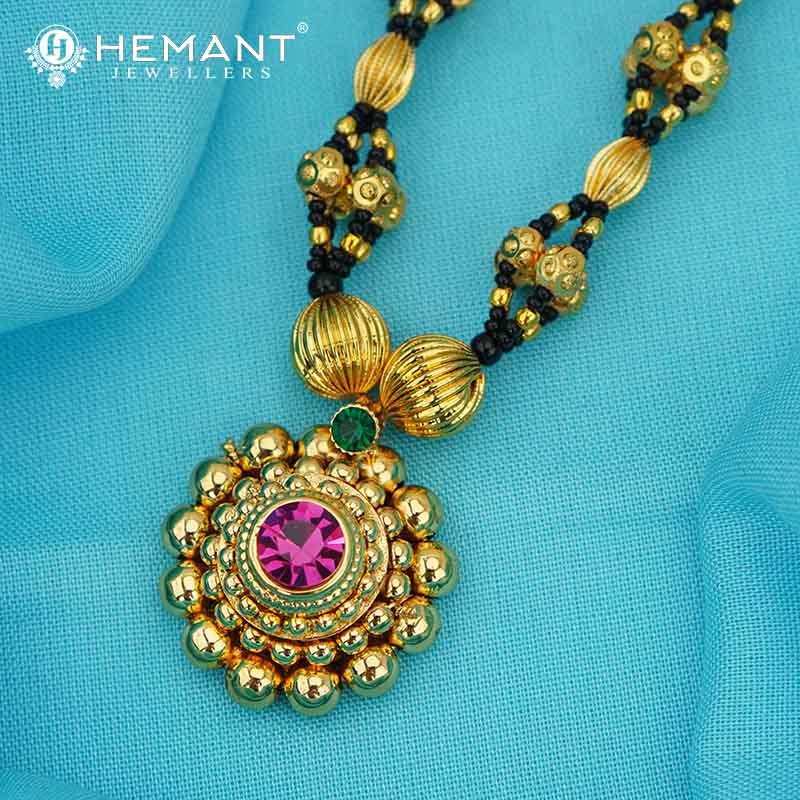 Traditional Maharashtrian Kolhapuri Mangalsutra 5 MM Dot Gattha Saaj 0-2-5 Long