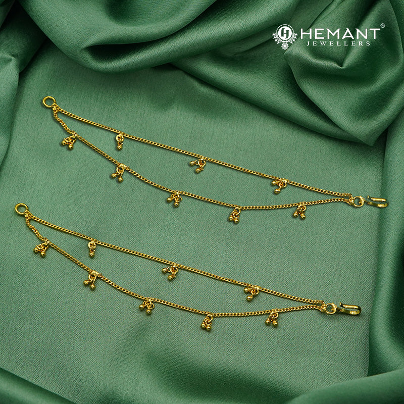 Traditional Maharashtrian Kolhapuri Micro Gold Plated Kan Chain Ghas