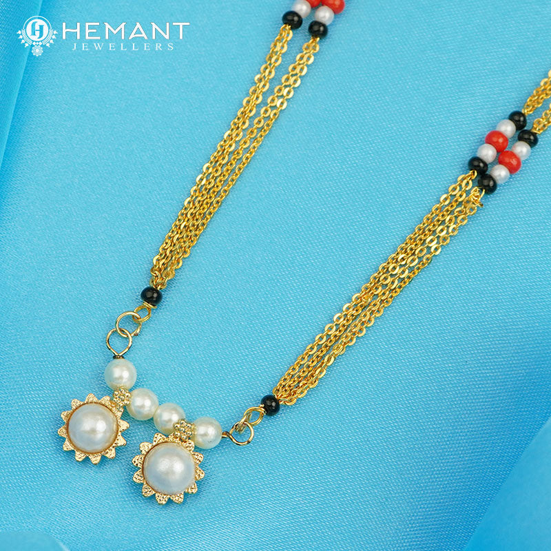 Traditional Maharashtrian Kolhapuri Mangalsutra Moti Powala Vati Press(30 inch)