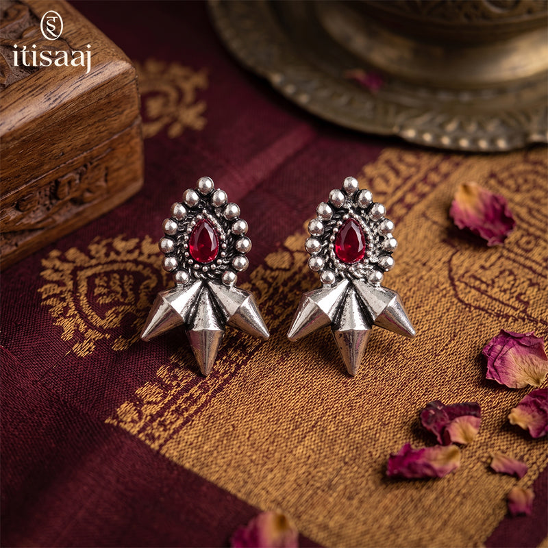 Traditional Maharashtrian Kolhapuri Tops Bor Mani Silver (Oxidized)- 2301