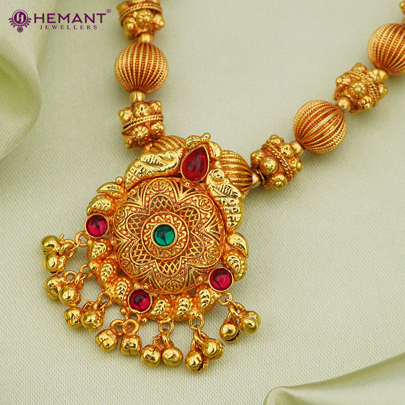 Traditional Topra Mala Antique Pendal Geru Finished with Earrings