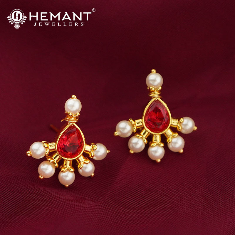 Moti Mala Copper Cap Karwari Chand Pendant (with earring)