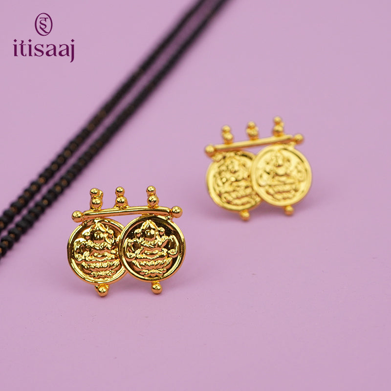 Maharashtrian Classic Black Beads Mangalsutra with 5 Laxmi Pendant 2855-2968