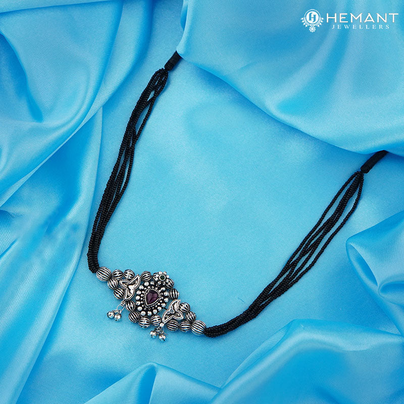 Traditional Maharashtrian Kolhapuri Mangalsutra Belpan Silver(Oxidized ...