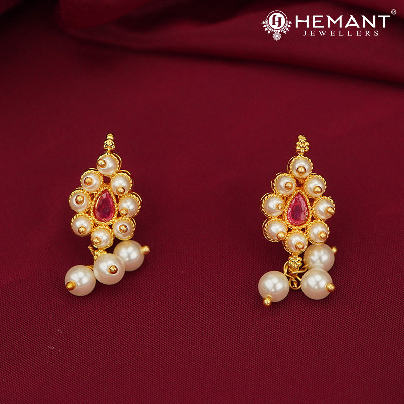 Traditional Maharashtrian Kolhapuri Moti Har 17 Panadi Peti (with Earrings)