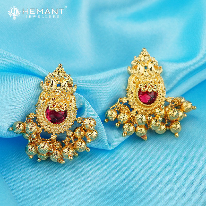 Traditional Maharashtrian Kolhapuri Mangalsutra Topra Mani Saj Laxmi (with Earrings)