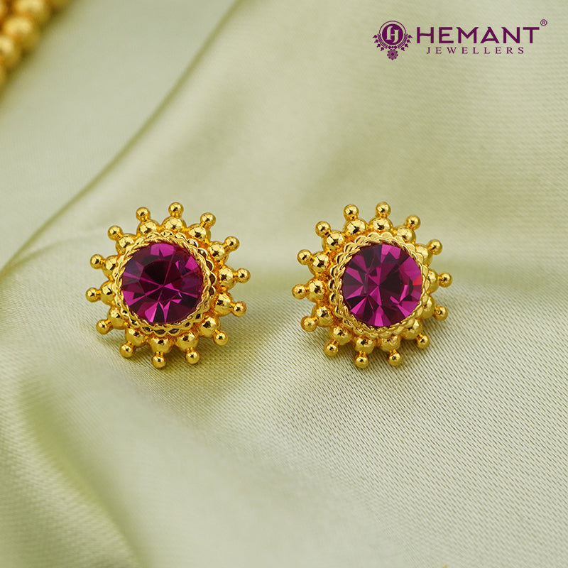 Chex Mani 3 Line Mala with Saj Rava pendant (with earring)