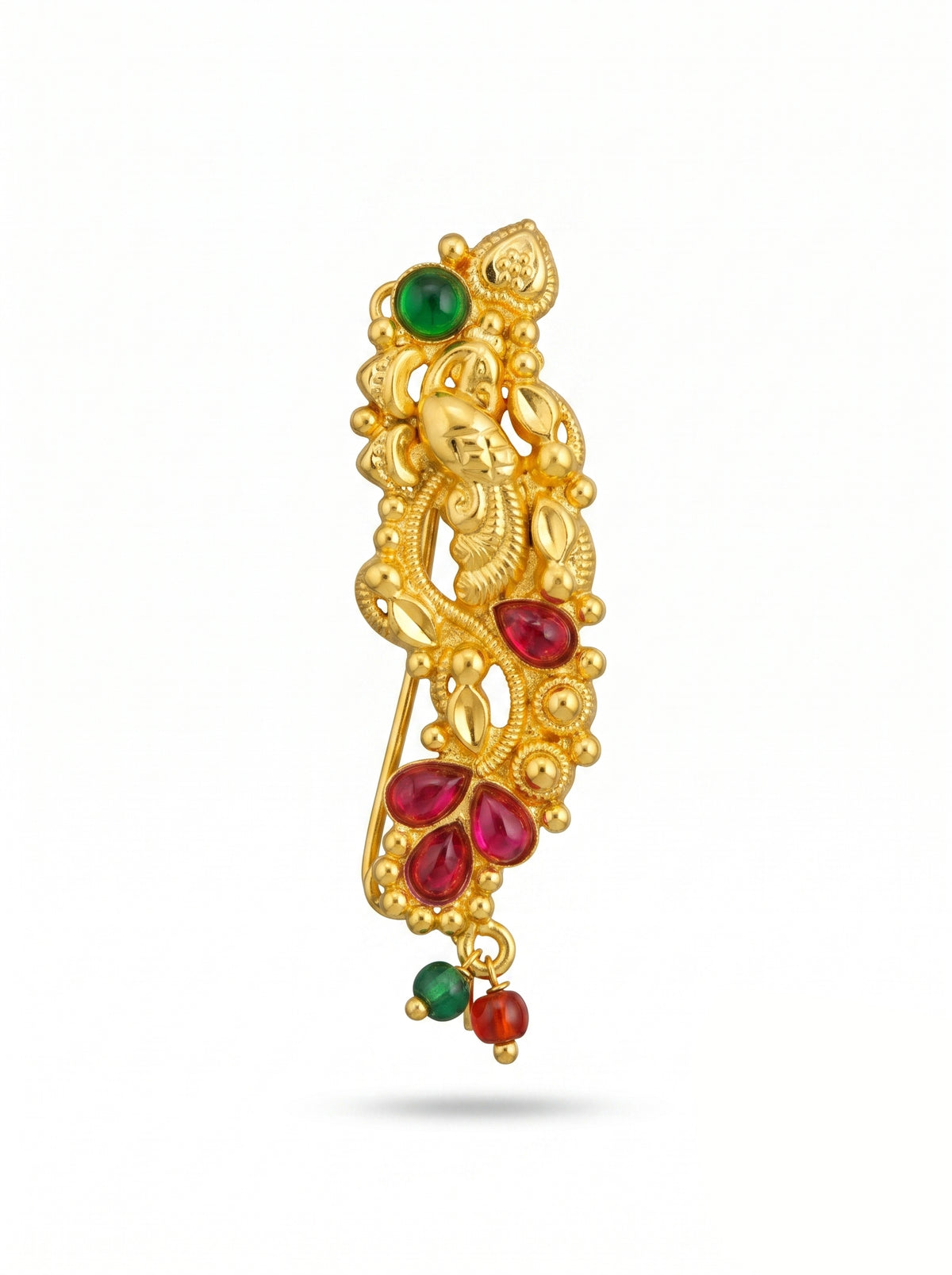 Traditional Maharashtrian Kolhapuri Micro Gold Plated Nath Golden G (Nose Pin) (Pressing/Clip-on)