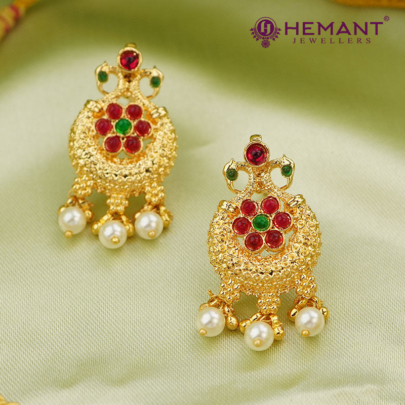Traditional Maharashtrian Kolhapuri Rukmini Har Peacock Moti