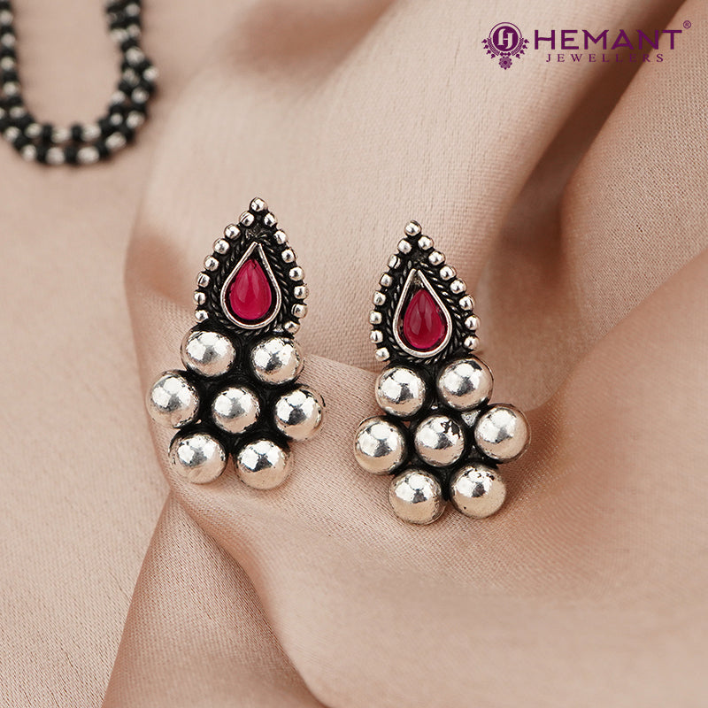 Oxidised Silver-Tone Mangalsutra Set – Maharashtrian Style