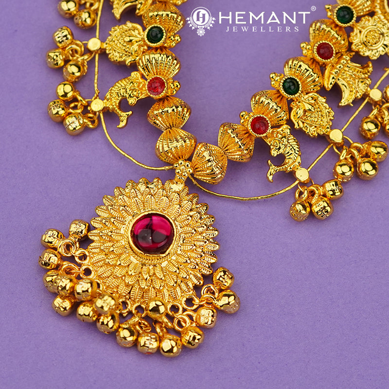 Traditional Maharashtrian Kolhapuri Saaj Jav 5 Panadi 29 Pan Surya (with earrings)