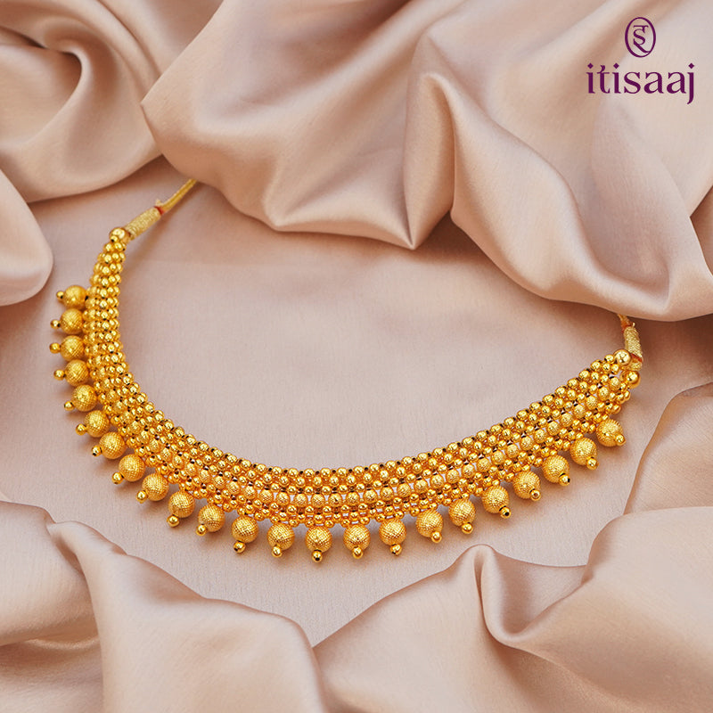 Traditional Maharashtrian Kolhapuri Double Thushi 23 Chex - 3591
