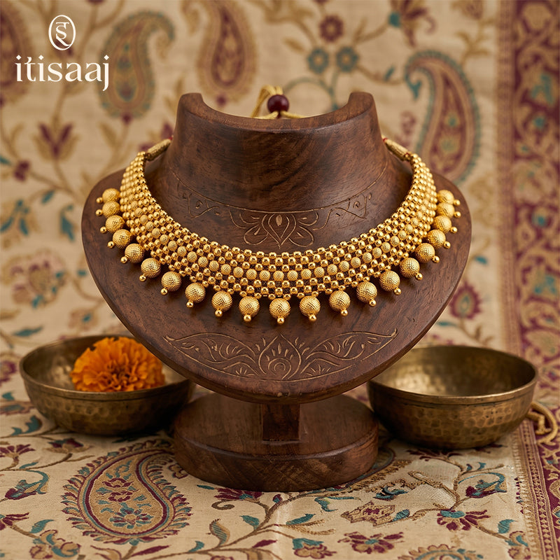 Traditional Maharashtrian Kolhapuri Double Thushi 23 Chex - 3591