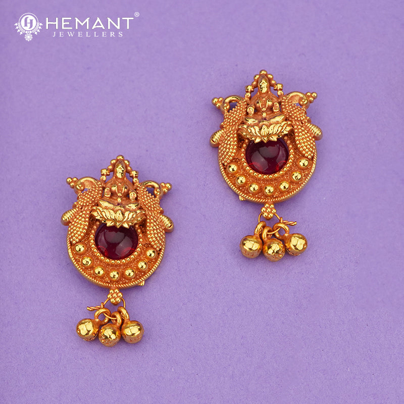 Traditional Maharashtrian Kolhapuri Antique Finish Saaj Geru 4 Panadi 23 Pan Saj Laxmi RG A (with earrings)