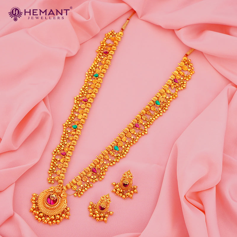 Antique Finish Saaj Jav Geru 5 Panadi 29 Pan Saj Laxmi (with earrings)