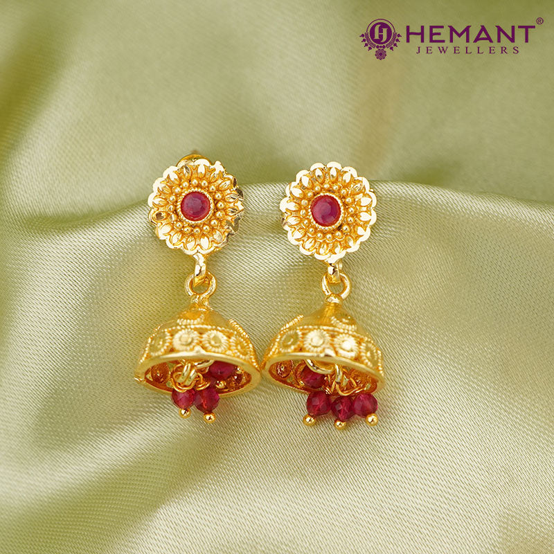 Traditional Gold Plated Necklace Set with Earrings (2)