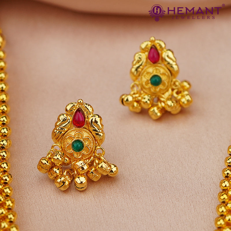 Traditional Peacock Motif Necklace Set – 3917