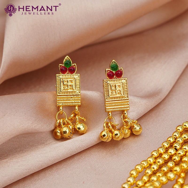 Kolhapuri Jondhale Pot KirthiMukh Pendant Thushi | जोंधळे पोत ठुसी (with earrings)