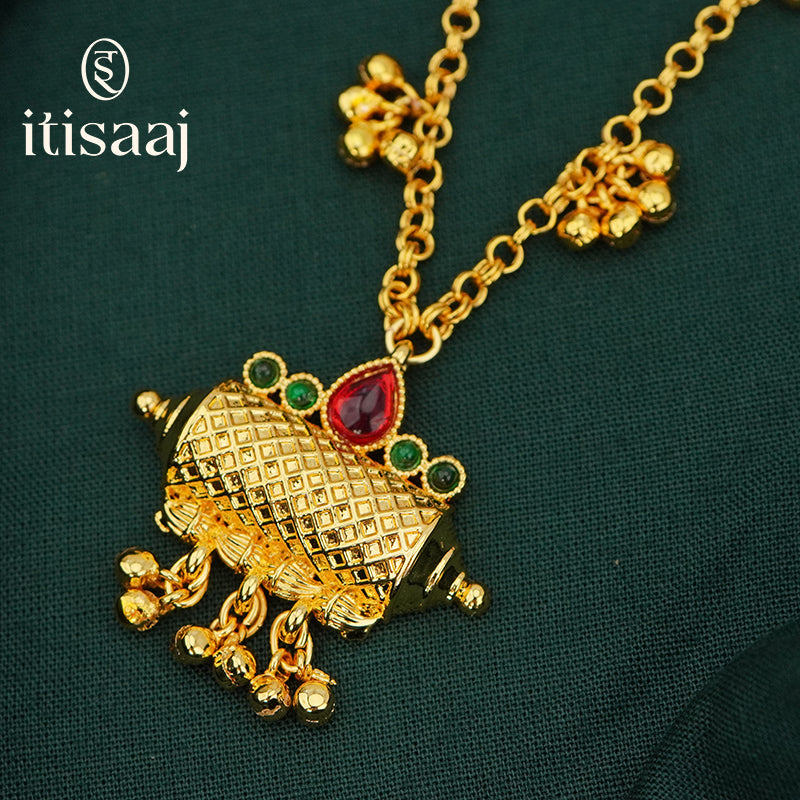 Traditional Maharashtrian Kolhapuri Chain Ghas Taviz - 4037