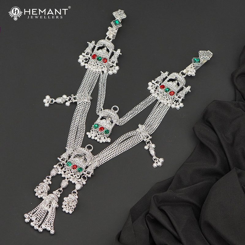 Traditional Oxidized Silver-Tone Dulhan Doli Design Mekhala – Bridal Waist Ornament – 4187