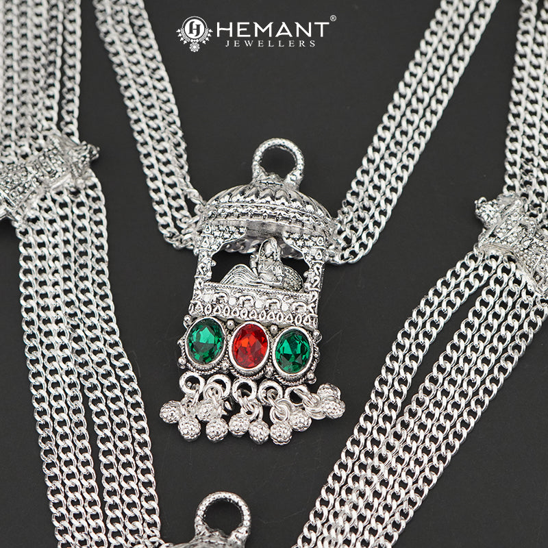 Traditional Oxidized Silver-Tone Dulhan Doli Design Mekhala – Bridal Waist Ornament – 4187
