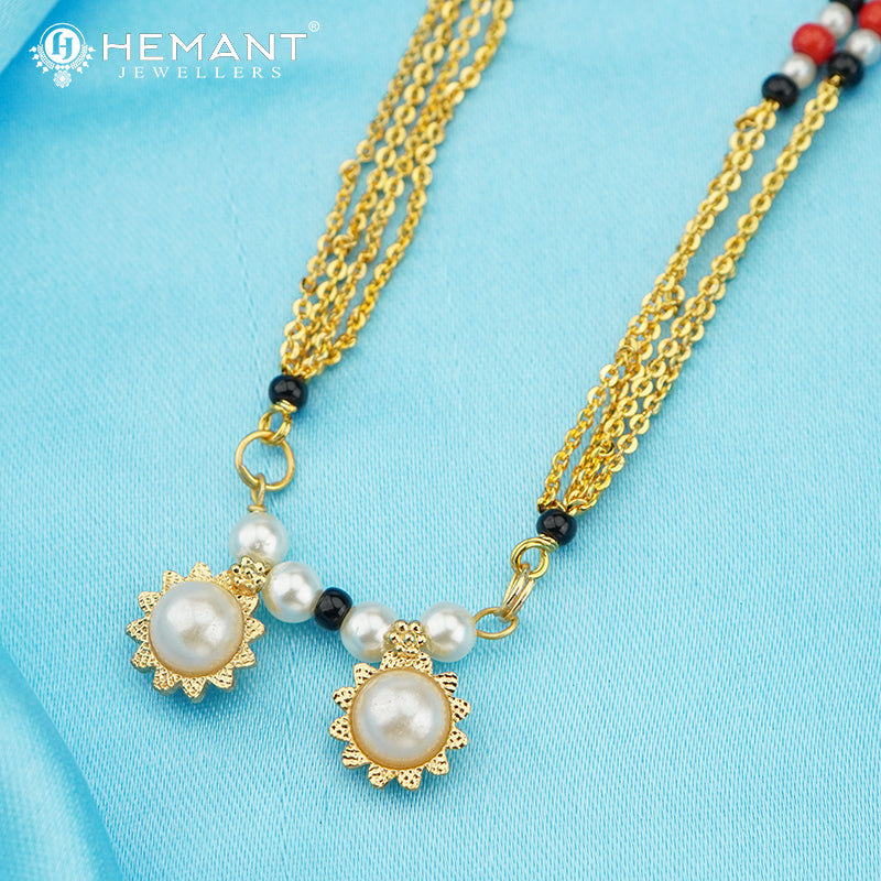 Traditional Maharashtrian Kolhapuri Mangalsutra Moti Powala Vati Press(36 inch)