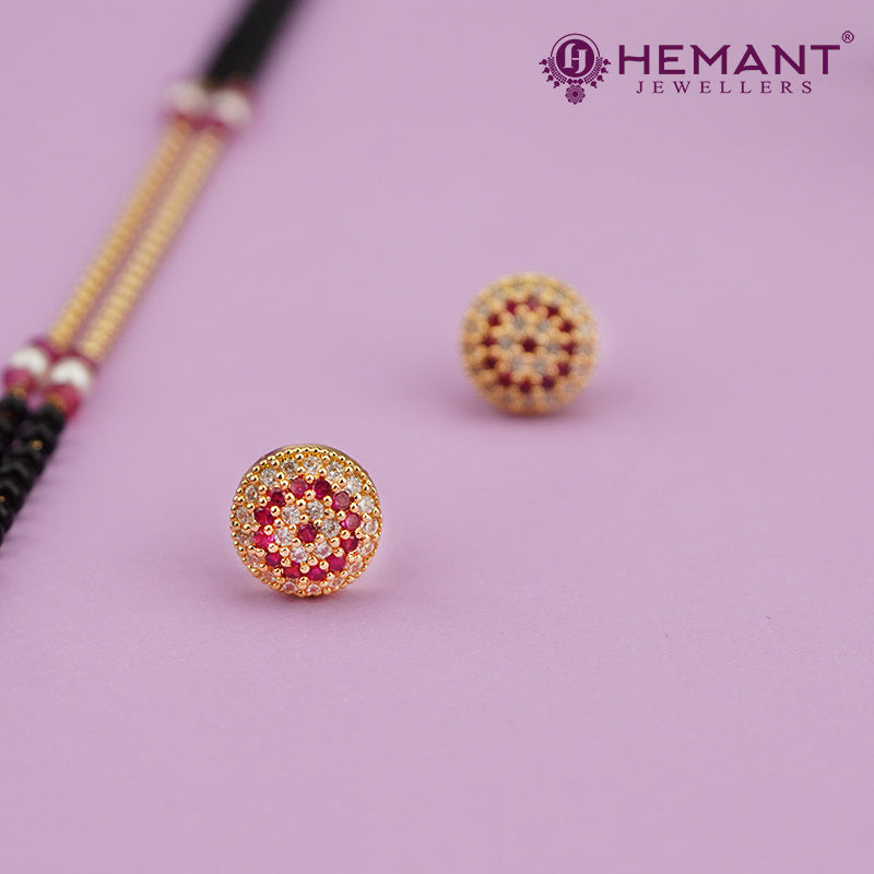 Gold-Plated Beaded Mangalsutra with Matching Earrings 4229