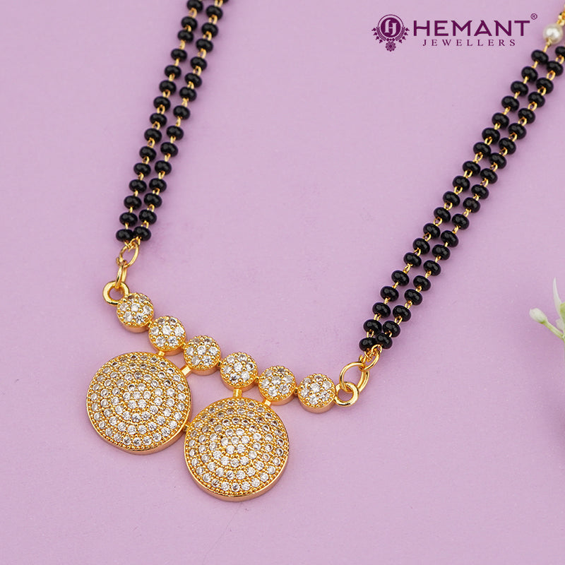 Gold-Plated Beaded Mangalsutra with Matching Earrings 4248