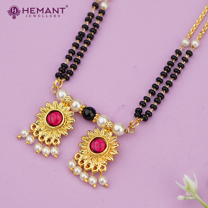 Maharashtrian Short Wati Mangalsutra Set with Earrings 4416