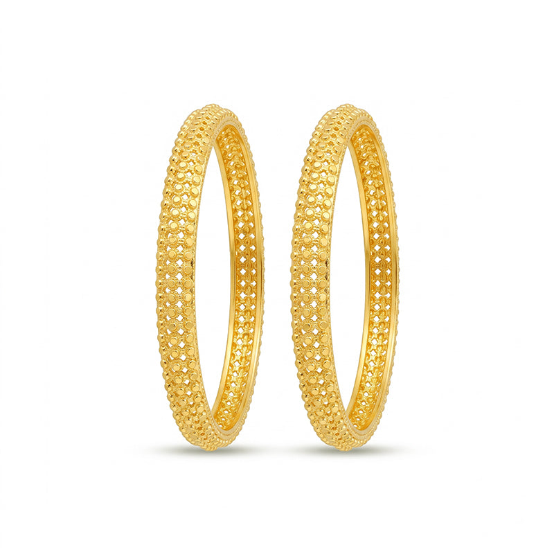 Gold Plated Bangles with Delicate Texture – 4116-4417