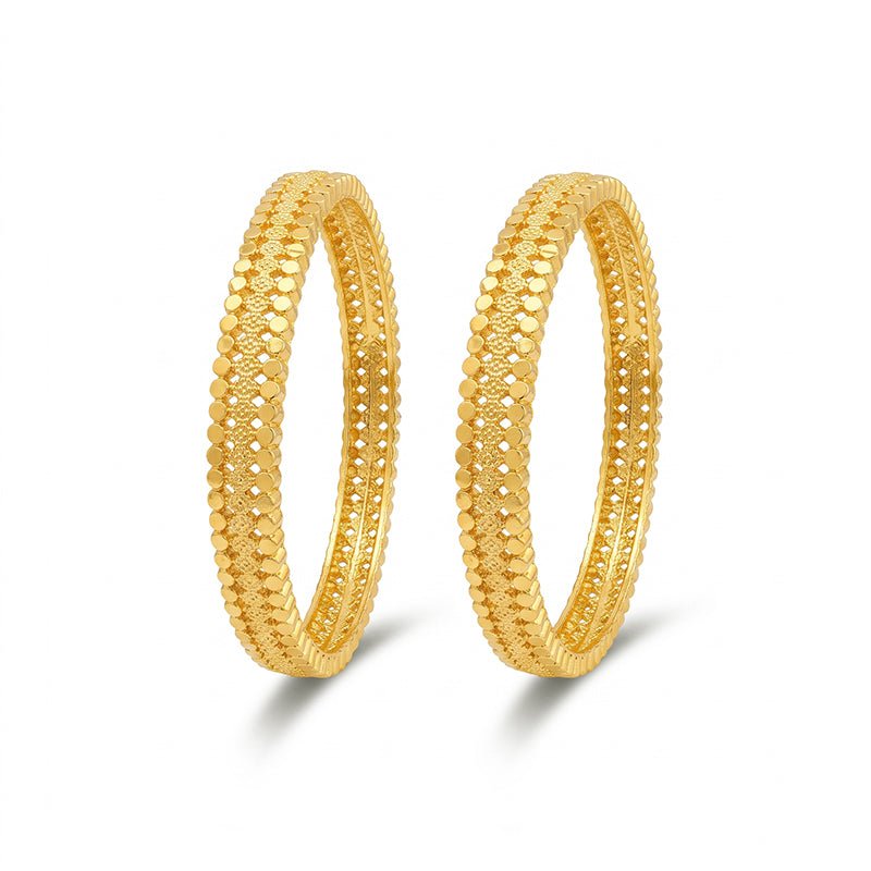 Gold Plated Bangles with Delicate Texture – 4469-4477