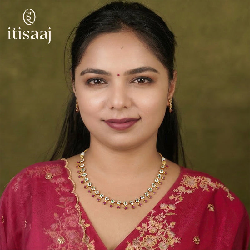 Antique Necklace Set with Earrings - 4543