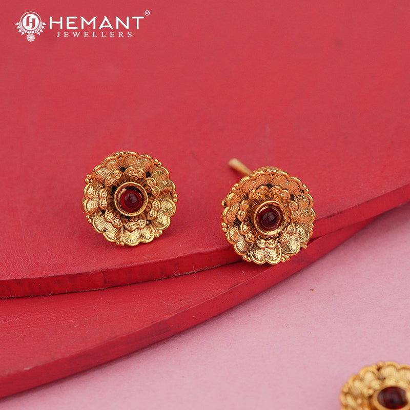 Gold-Finish Floral Coin Necklace Set with Earrings 4581-84