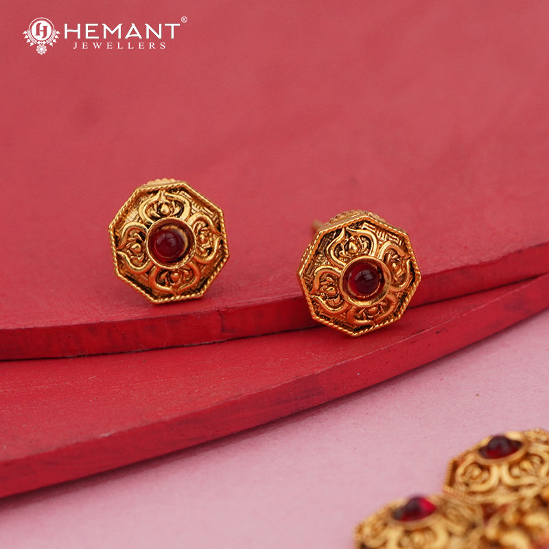 Gold-Finish Floral Coin Necklace Set with Earrings 4589-92