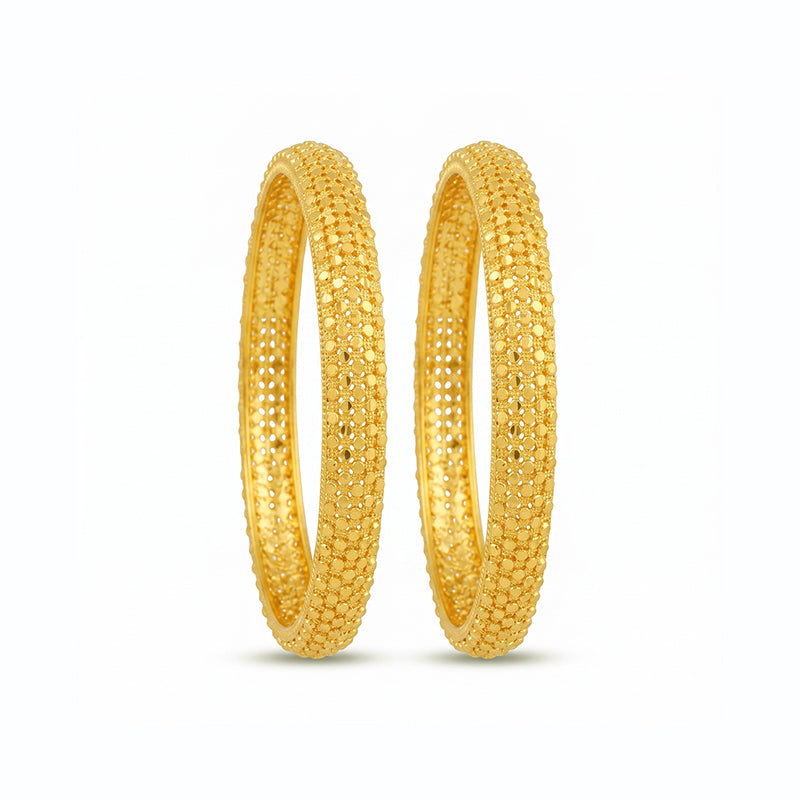 Gold Plated Bangles with Delicate Texture – 4569-4609