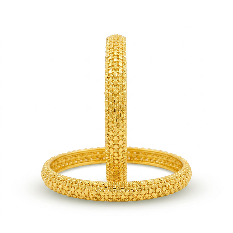 Gold Plated Bangles with Delicate Texture – 4569-4609