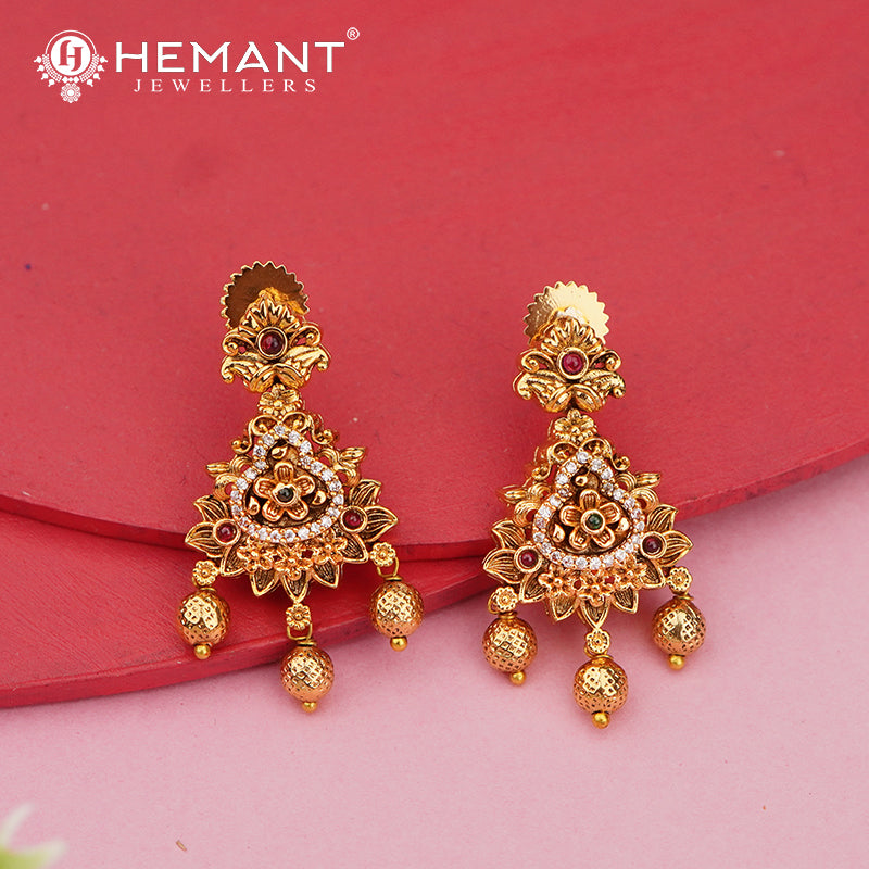 Antique Finish Floral Mandala Pendant Necklace Set 4661