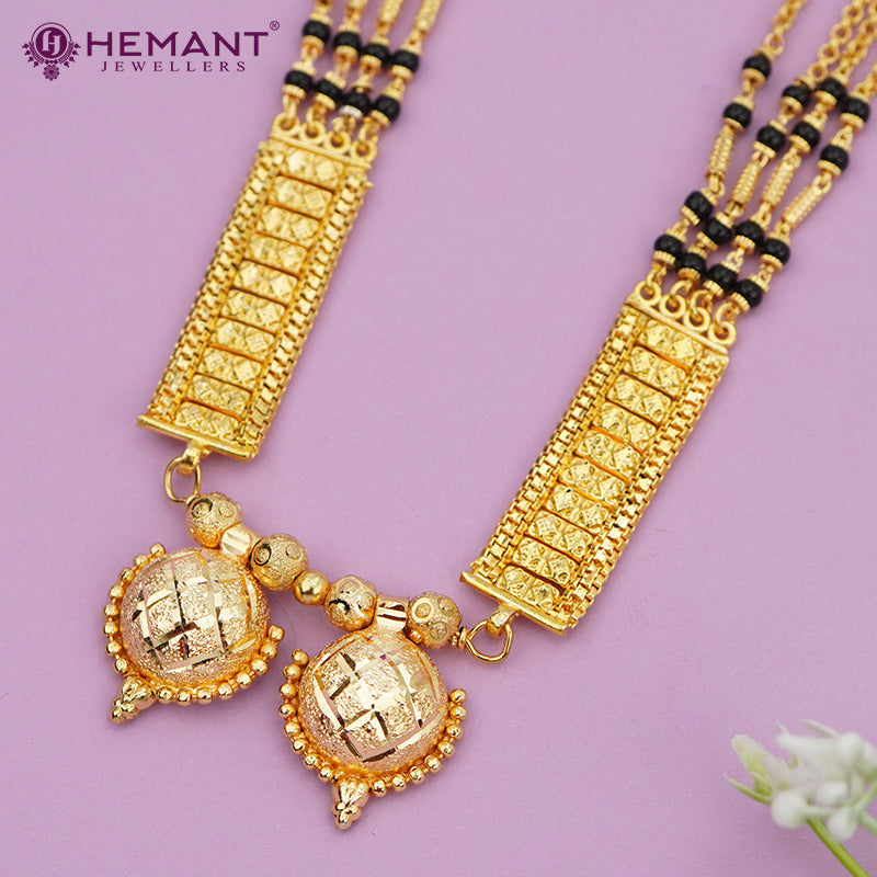 Maharashtrian Classic Multi Strands Black Beads Mangalsutra with Dual Vati Pendant 4811