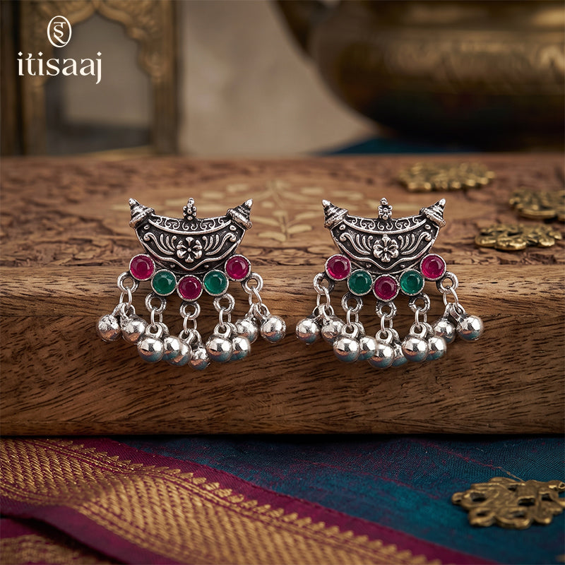 Traditional Maharashtrian Kolhapuri Tops Kamal Silver (Oxidized) - 5061