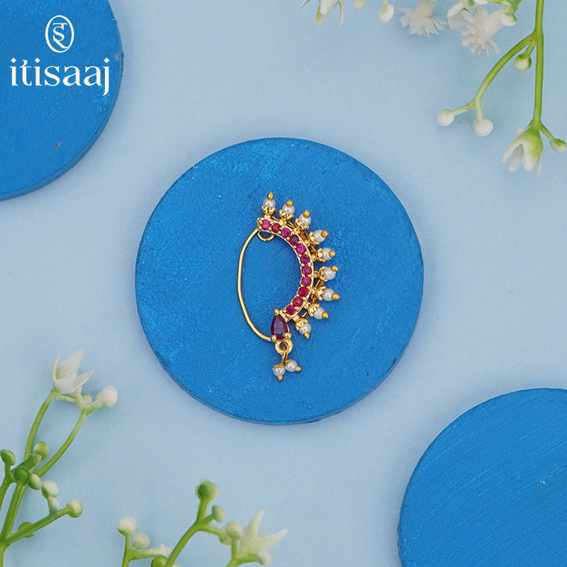 Traditional Bridal Wear Nath/Nose Pin (Pressing) - 5120