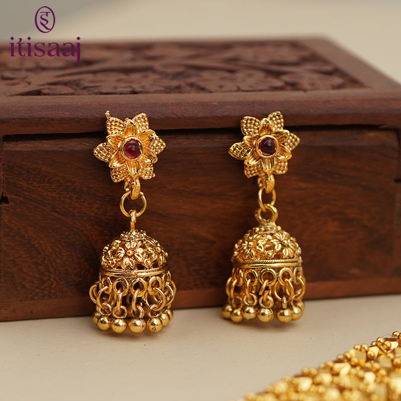 Traditional Maharashtrian Kolhapuri Antique Finished Kanthi Mala III Line (Ashtapailu Mala)