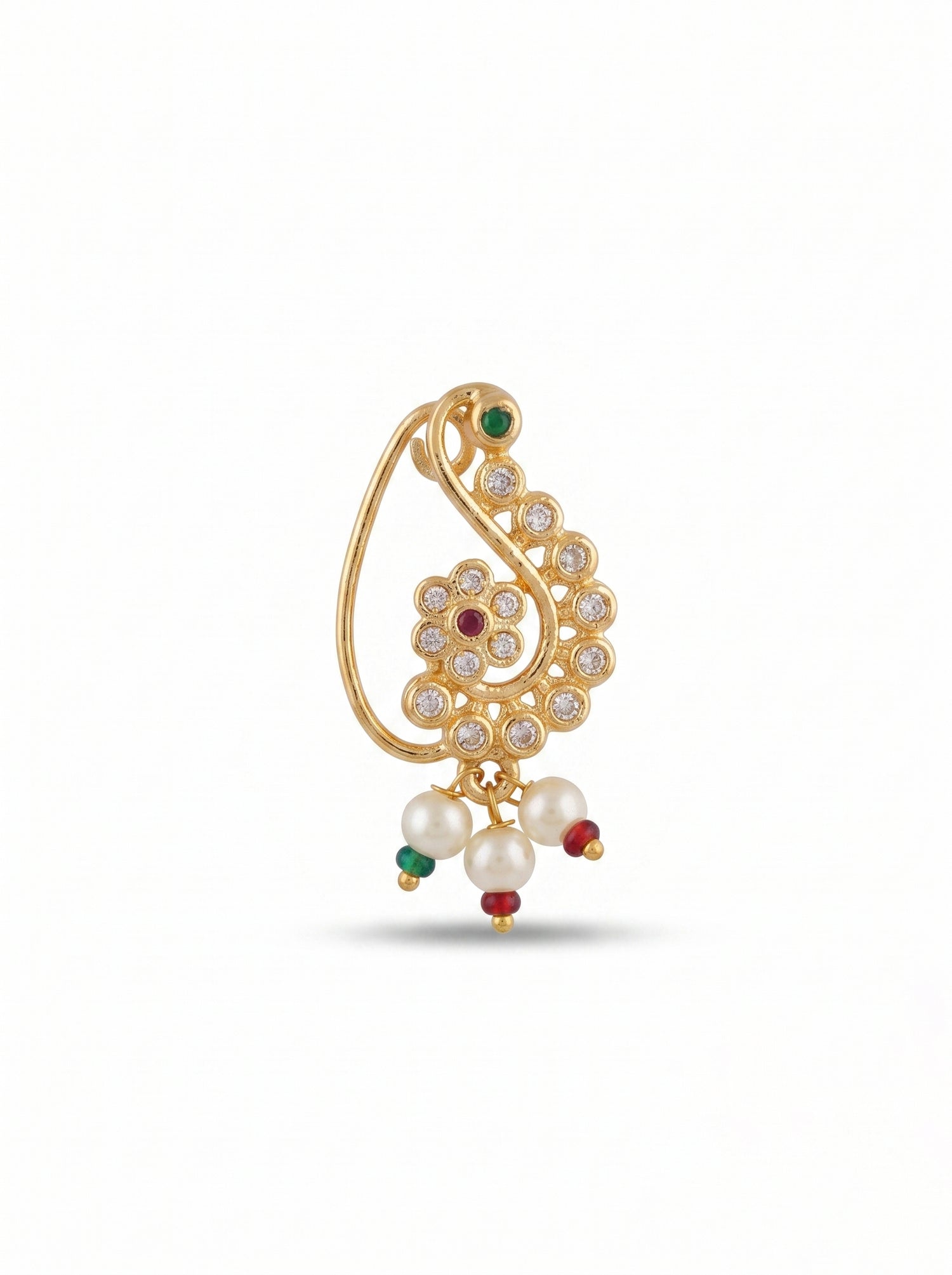 Traditional Bridal Wear Nath/Nose Pin (Pressing) - 5358