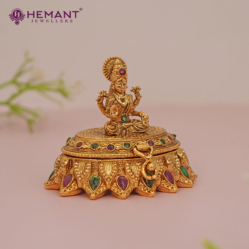 Antique Finish Decorative Kumkum / Sindoor Box - 5363