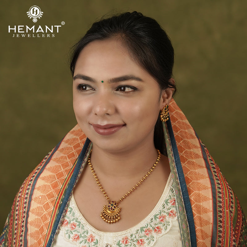Antique Necklace Set with Earrings - 5408